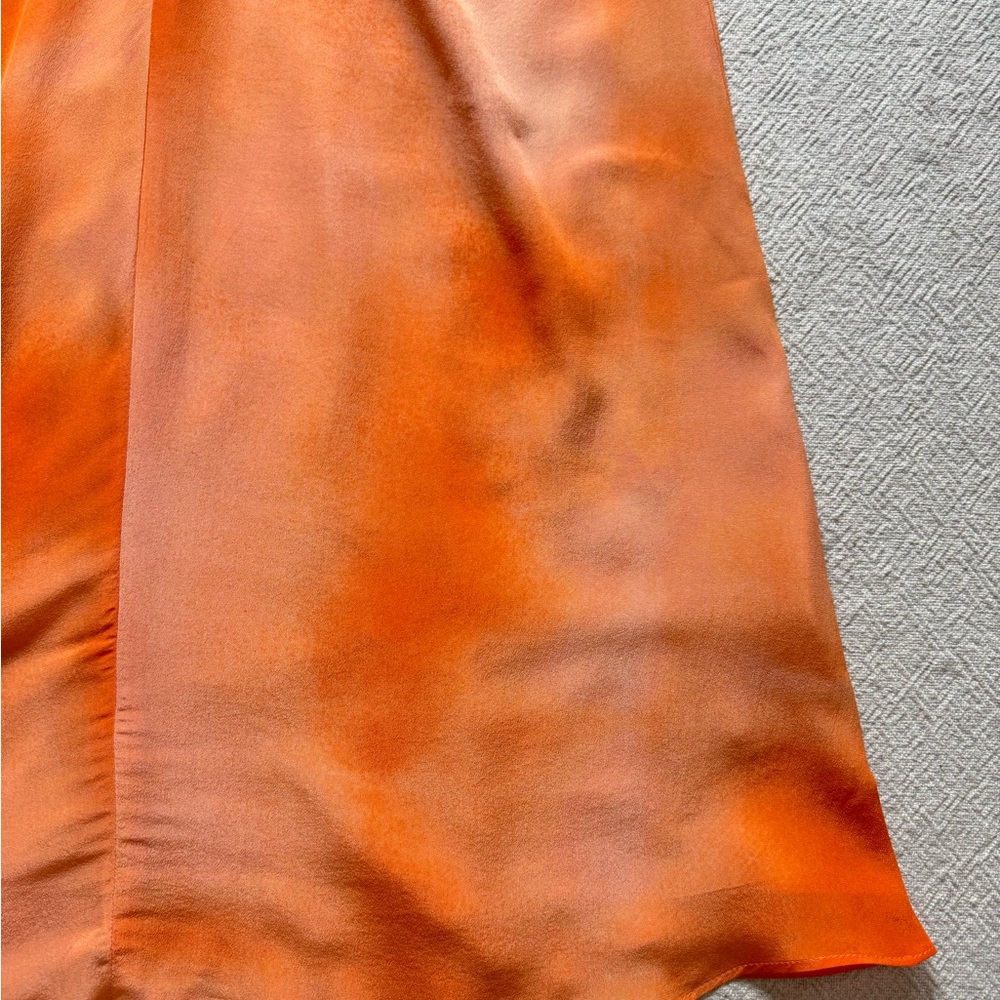 Maria Cher Alagon Toribia Tangerine Silk Ruched Maxi Dress XS - Picture 3 of 10